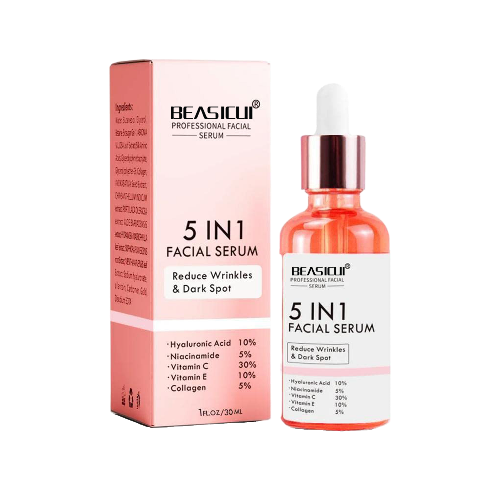 BEASICUI Vitamin C Serum for Face, Anti Aging Serum with Hyaluronic Acid, Brightening Serum for Dark Spots, Fine Lines and Wrinkles 1 FL OZ