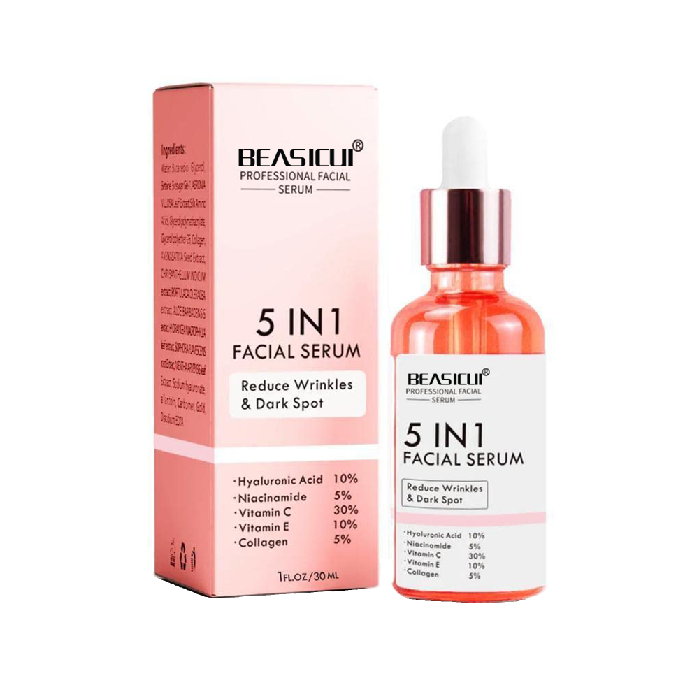 BEASICUI Vitamin C Serum for Face, Anti Aging Serum with Hyaluronic Acid, Brightening Serum for Dark Spots, Fine Lines and Wrinkles 1 FL OZ